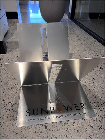 SunPower Solar Panel Display Stands - PRICE DISCOUNTED as no panel protection included