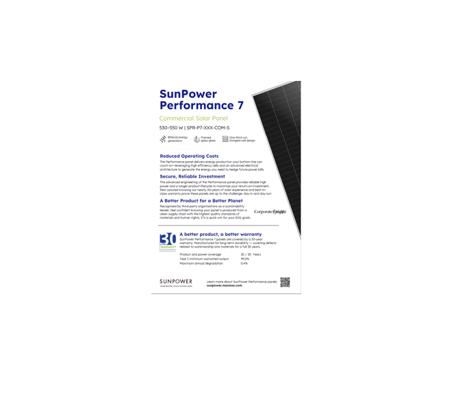 Datasheet: Performance 7 Commercial (530-550W) - Pack of 25