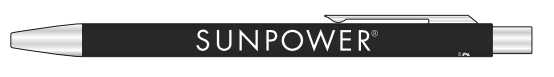 SUNPOWER Black Recycled Aluminium Pens - Box of 50